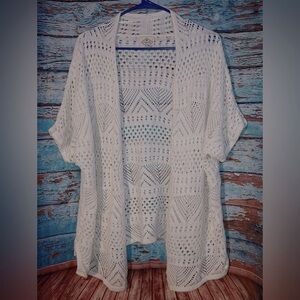 ⚜️GORGEOUS “ST. JOHN’S BAY”CROCHETED A-LINE SHORT SLEEVE SWEATER⚜️